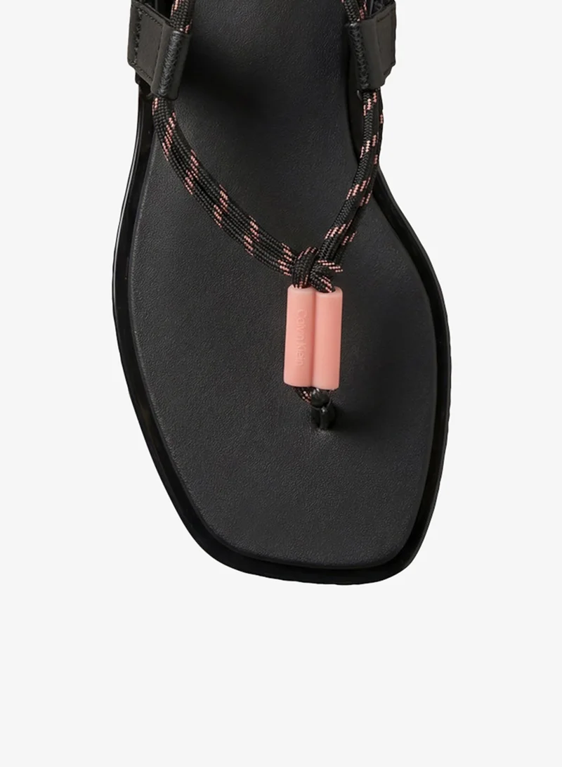 Calvin Klein Black/Peach Whip Harper - Rope Thong Sandals for Women | Best Price UAE